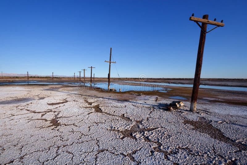 Old Power Poles, Salton Sea stock photos Old Power Poles, Salton Sea stock photos