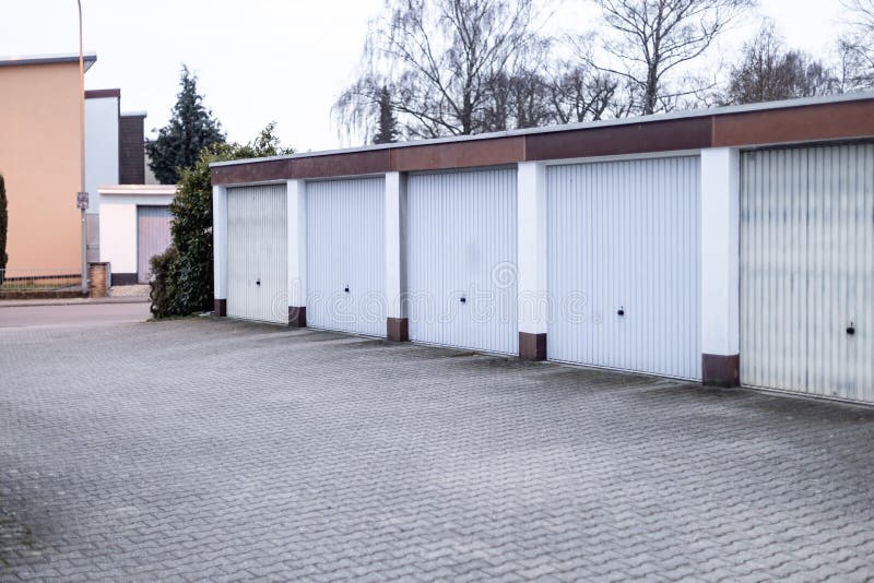 Old Private Garages for Storage or Cars in Rows in Germany Stock Image Image of stylized
