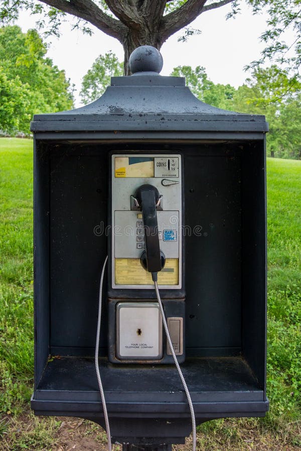 Old Public Phone Booth stock photo. Image of dial, stand 123695860