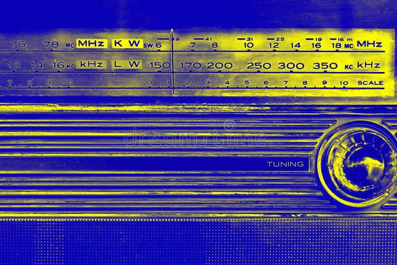 An old radio frequency tuning in abstract colorful style. Retro background. Retro music concept. Music radio sound wave. Classic vintage design. Radio station signal