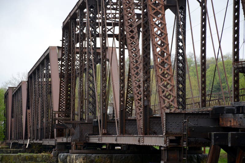 Old railroad bridge stock photo. Image of closed, framework 53196700