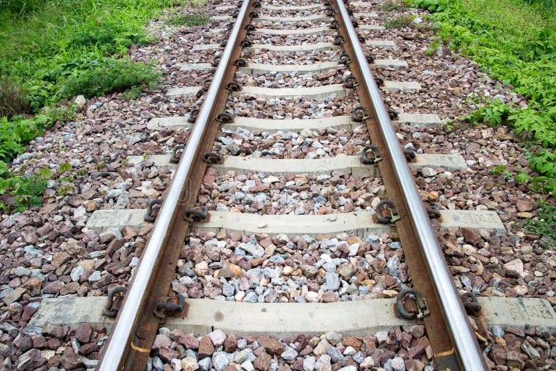 Old Railroad Tracks at Railway Station. Stock Photo Image of station