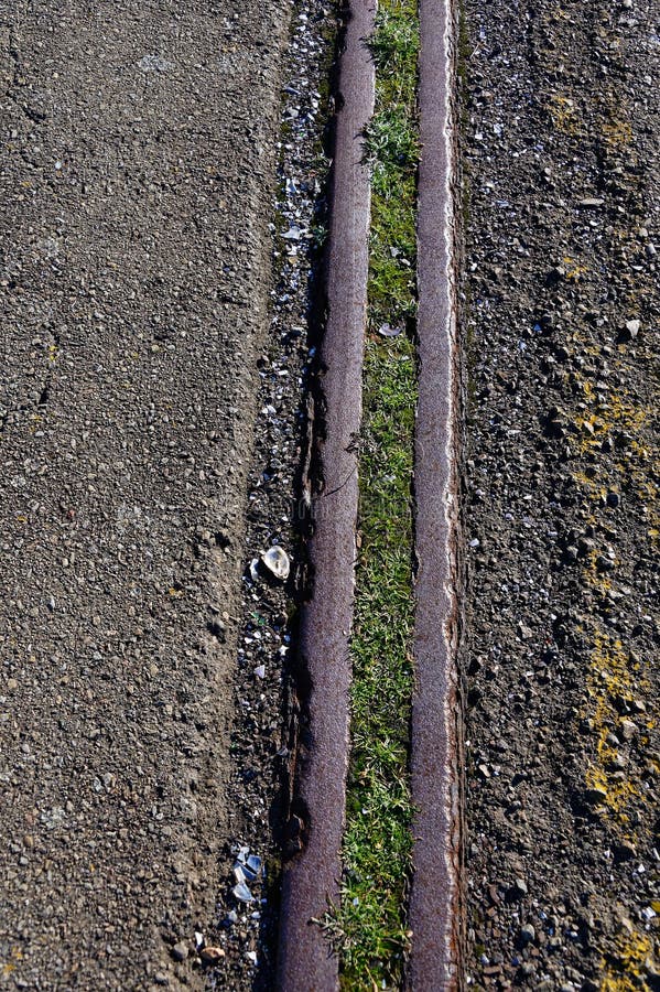 Old rails run parallel to each other royalty free stock photography Old rails run parallel to each other royalty free stock photography