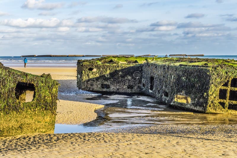 Old Ramp Beach Mulberry Harbor Arromanches-les-Bains Normandy France ...