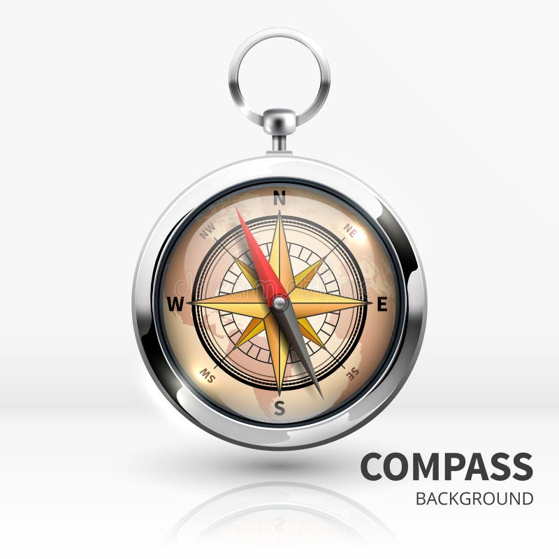 Old realistic vector navigation compass royalty free illustration