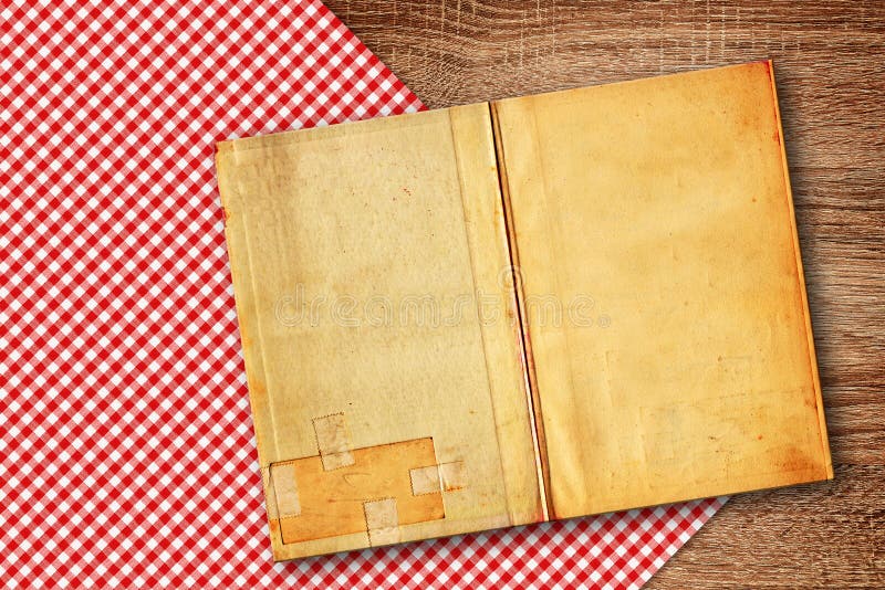 Old recipe book on kitchen table
