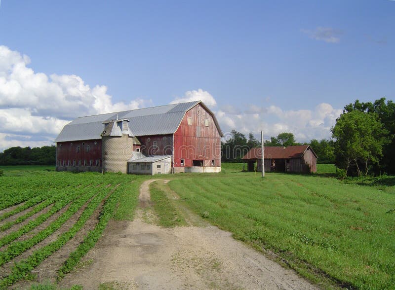 Old Red Barn and Silo - Bangor Wisconsin