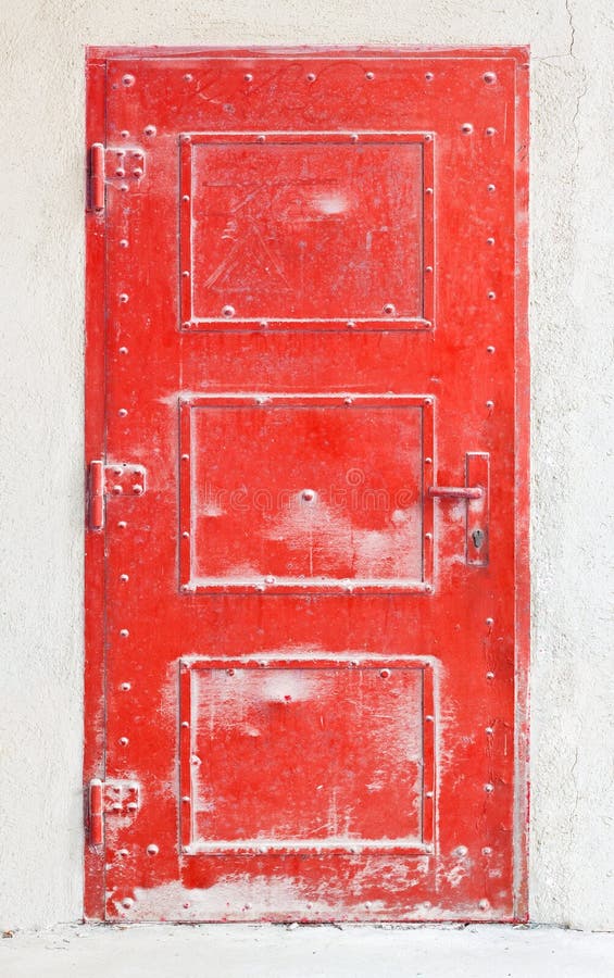 Old red metal door royalty free stock photography