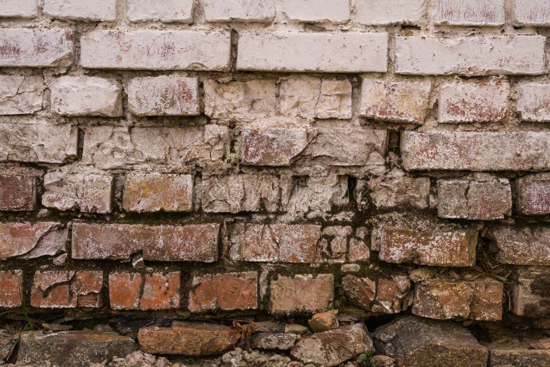 Old Painted Brick Wall with Plaster and Decal Stock Photo Image of