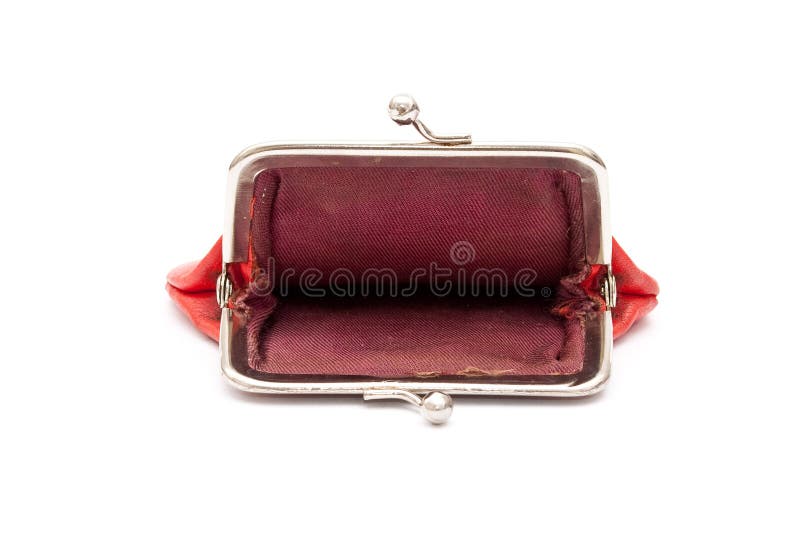 Old red purse