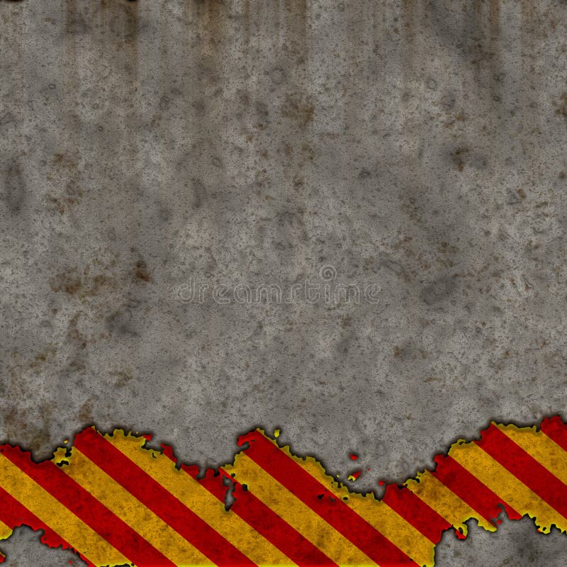 Old Red and Yellow Hazard Stripes Sign Wall