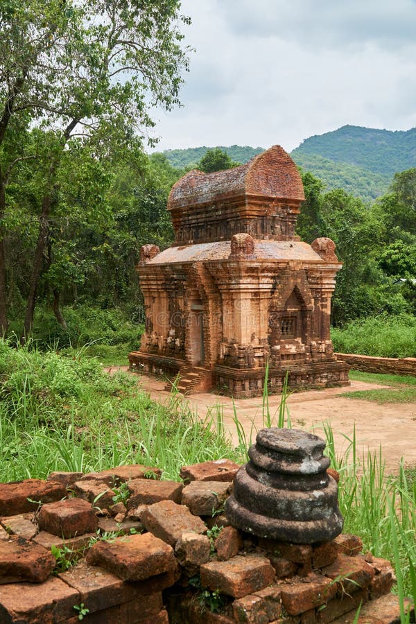 Old religious buildings from the Champa empire - cham culture. In my son, near Hoi an, Vietnam. World heritage site. stock photo Old religious buildings from the Champa empire - cham culture. In my son, near Hoi an, Vietnam. World heritage site. stock photo