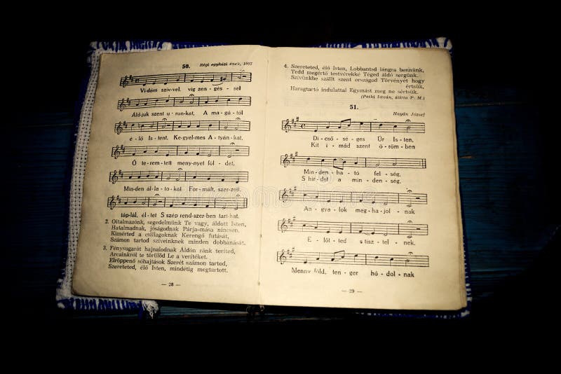 Old religious hymns book