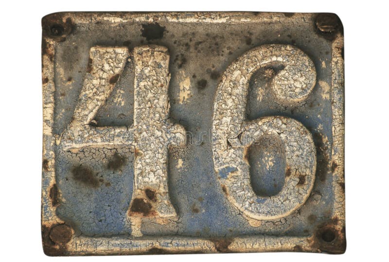 Old retro cast iron plate number 46