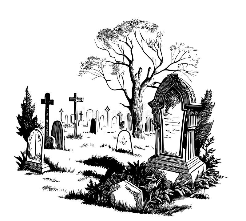 Graveyard Drawing by Twisted-Stone on DeviantArt
