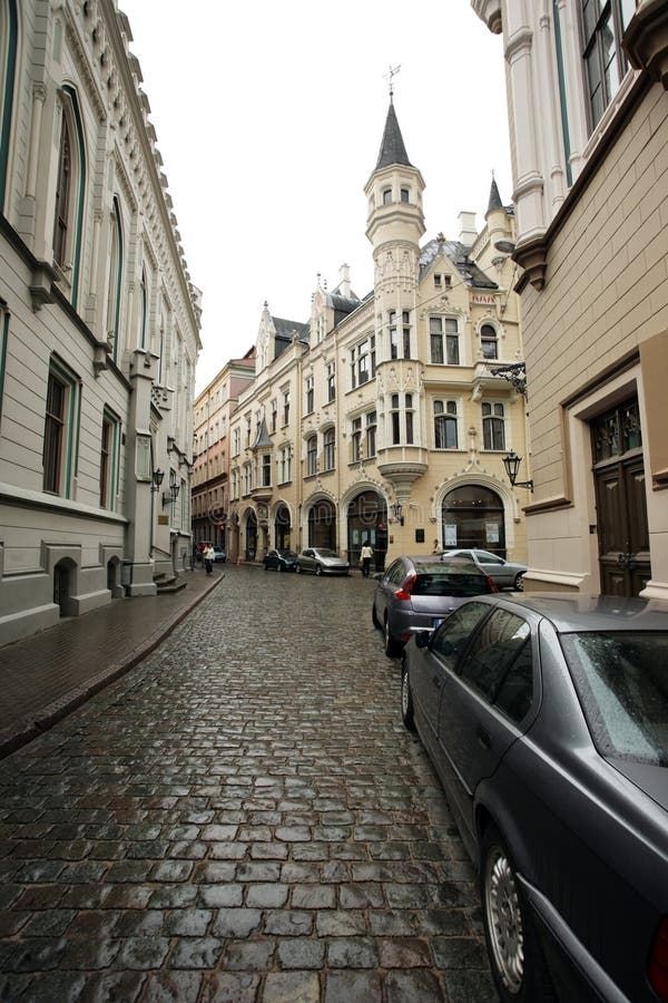 Old Riga street, Latvia. stock photos Old Riga street, Latvia. stock photos