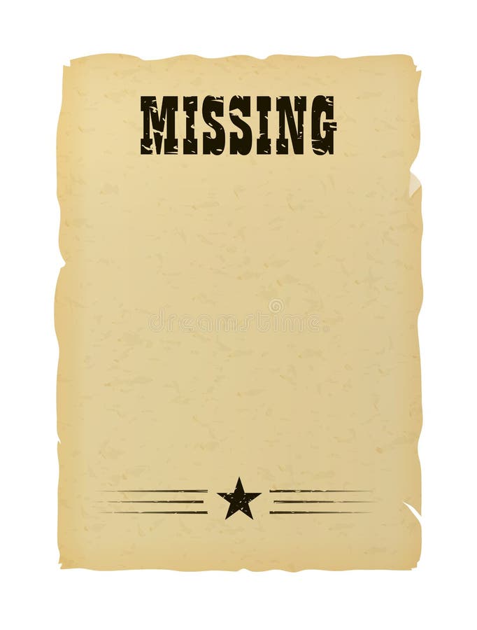 Missing Persons Posters Template from thumbs.dreamstime.com