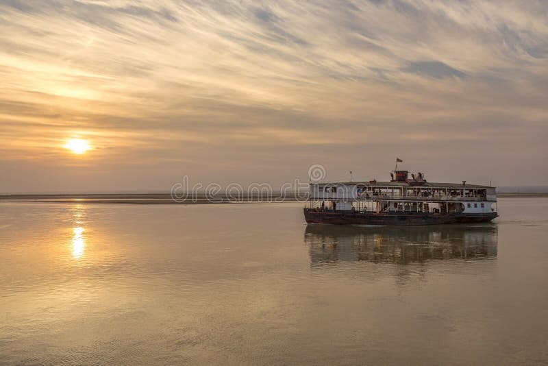 Old River Boat - Irrawaddy River - Myanmar (Burma) royalty free stock photo Old River Boat - Irrawaddy River - Myanmar (Burma) royalty free stock photo