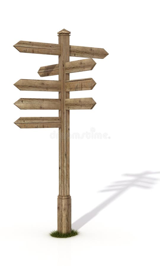 Old road sign post vector illustration