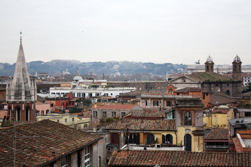 Old Rome in the Evening. View Panorama Stock Photo Image of city