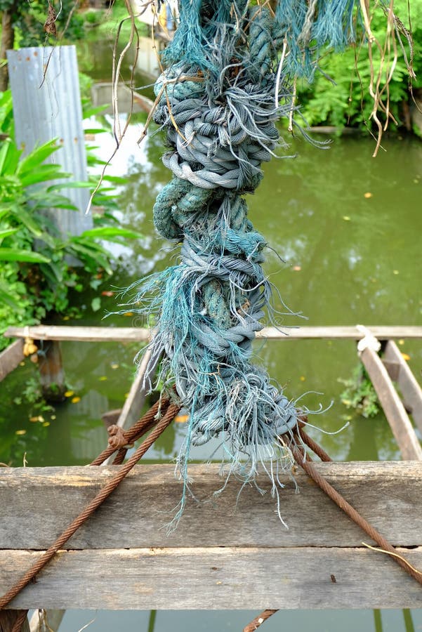 Old Rope Knot. stock image. Image of cable, rope, flood 91172413