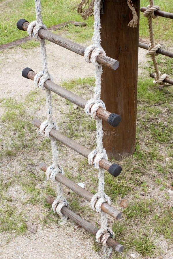 Playground rope ladder way stock photo. Image of educational 46471980