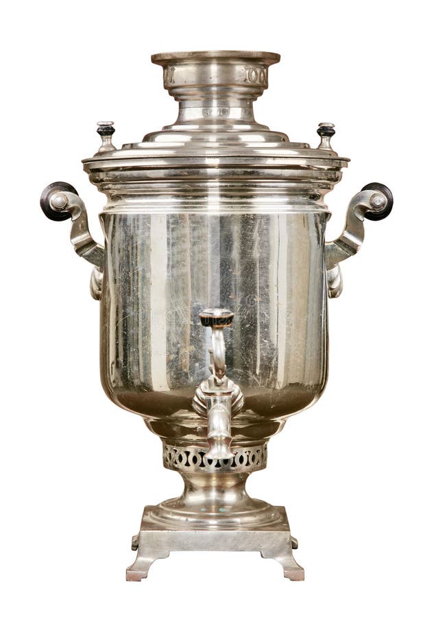 Old russian tea samovar royalty free stock photo