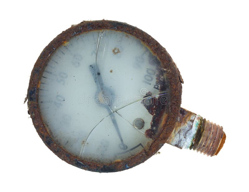 Old rusted water pressure gauge