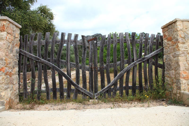 Old rustic wooden gate stock image. Image of protection 34778603