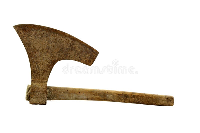 Old rusty axe