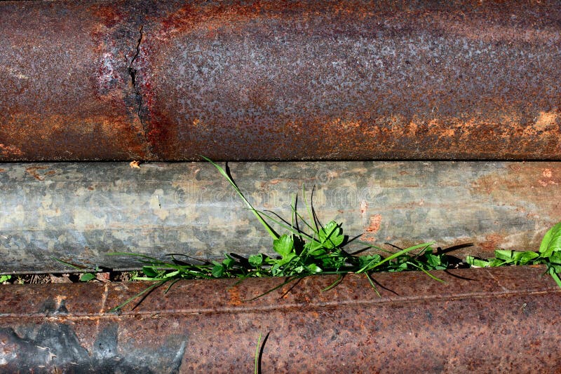 Old rusty broken pipes