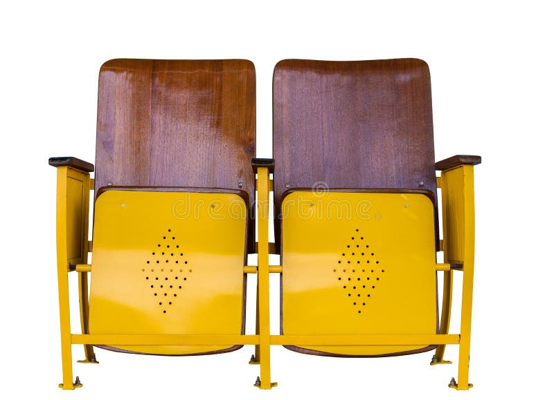 Two Vintage Movie Theater Chairs Isolated On White Stock Image Image
