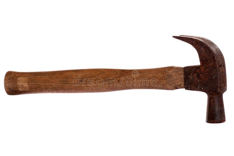 Old rusty claw hammer