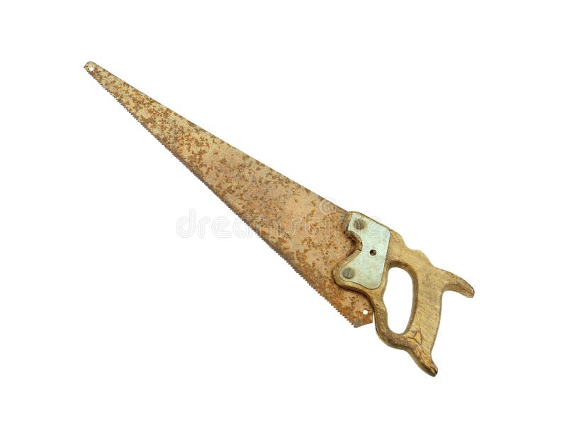 Old and Rusty Crosscut Hand Saw on White Background Stock Image Image