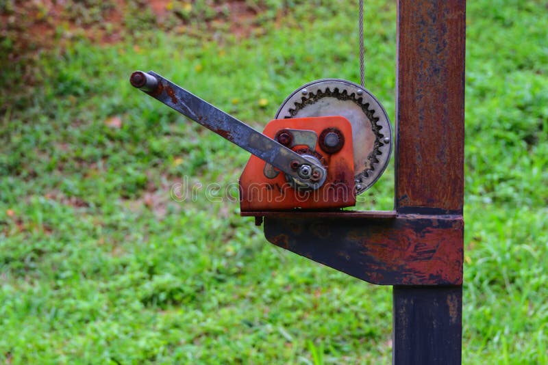 Old rusty Gear winch stock photo. Image of north, shore 43631186