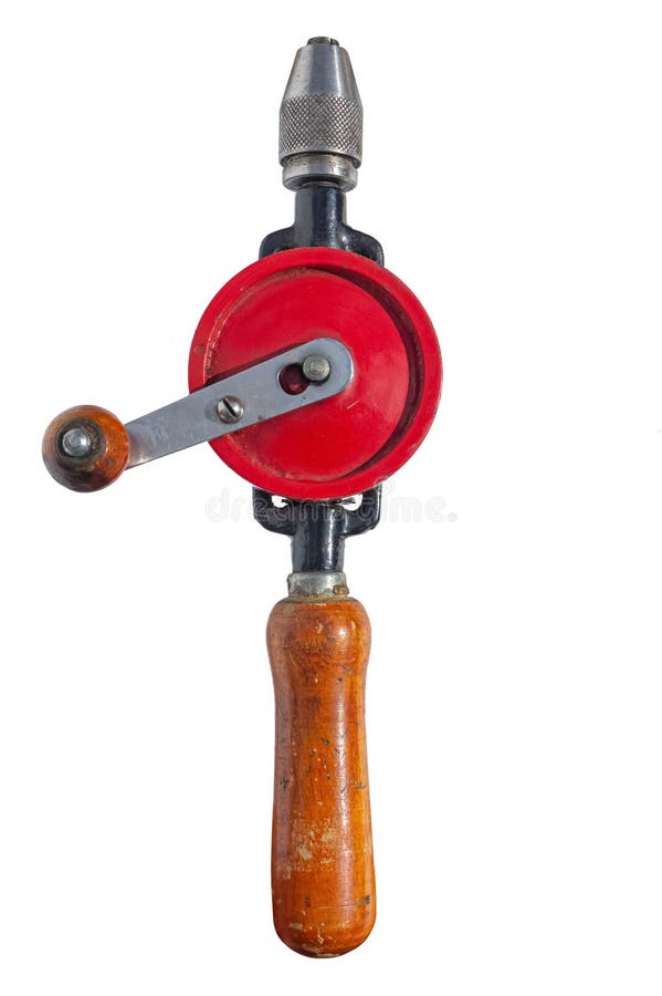 Retro Manual Hand Drill Tool Isolated On White Background Stock Photo,  Picture and Royalty Free Image. Image 18725857.