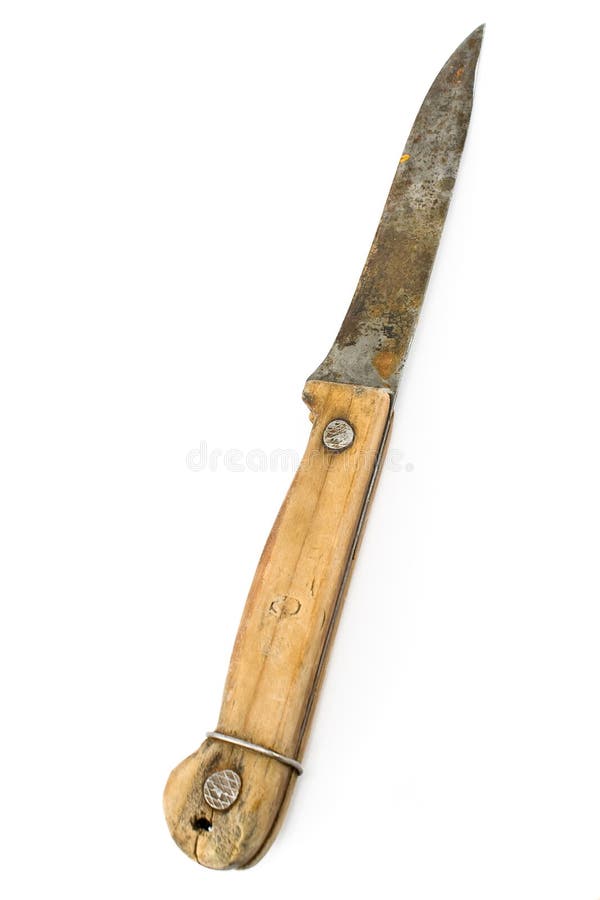 Old Rusty Knife with Wooden Handle Stock Image Image of edge, sharp