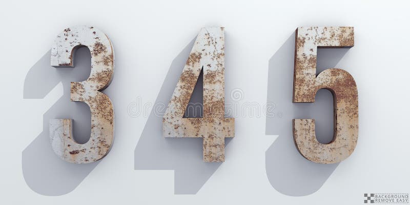 3d Metal numbers - number 3. Stock Illustration