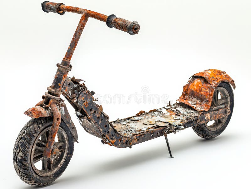 Old rusty metal scrap heap with various discarded pieces in a cluttered outdoor setting vector illustration