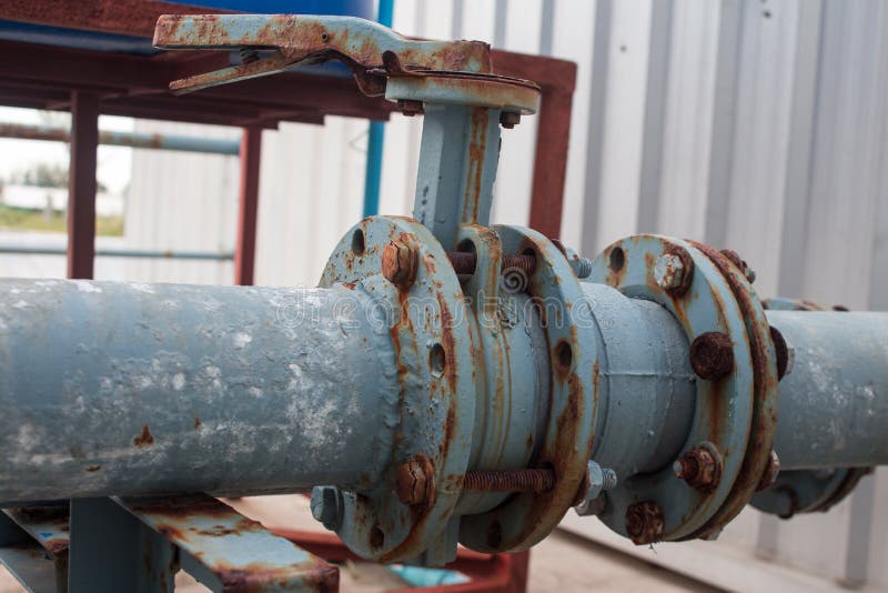Old Rusty Metal Water Pipe. Stock Image Image of valves, plant 79900261
