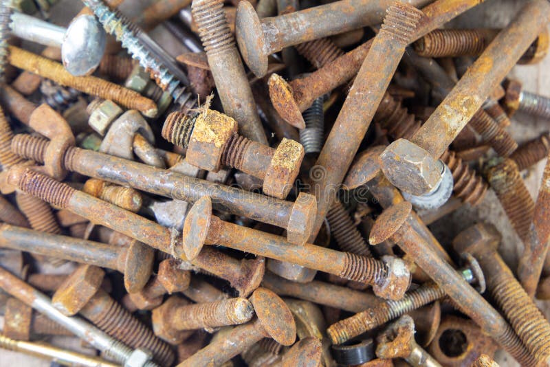 Old Rusty Scrap Metal Bolts Stock Image Image of machine, iron 177094997