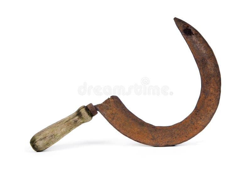 Old rusty sickle royalty free stock image