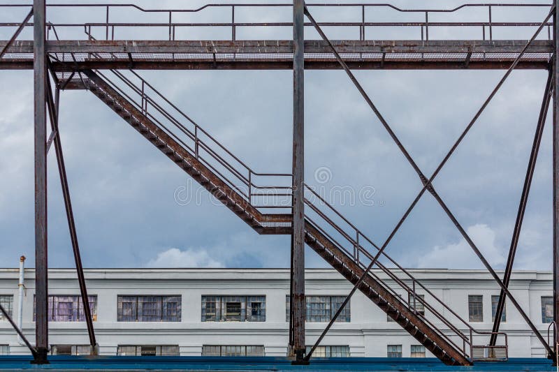 Old Rusty Stairs Over Warehouse