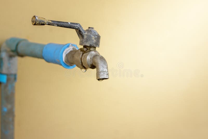 Old Rusty Water Tap with Drop . Stock Image Image of bathroom, water