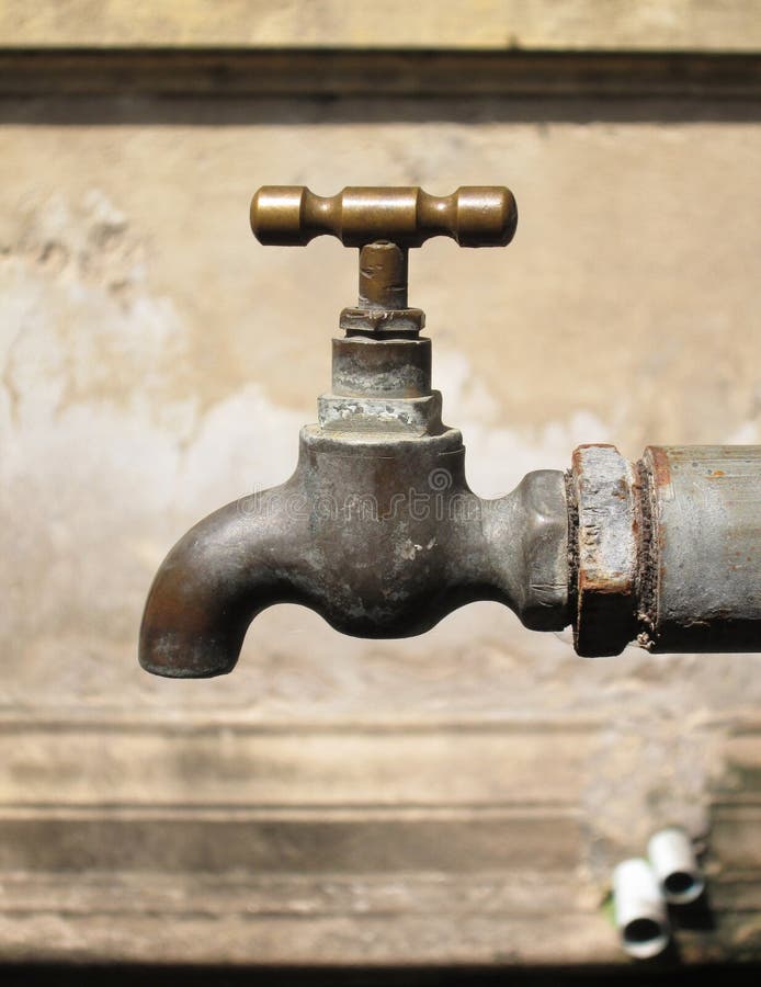 Old rusty water taps stock image. Image of open, patterns 66113645