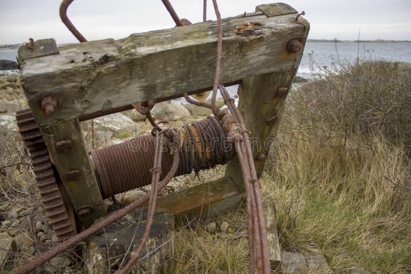 Old Rusty Winch for Pulling Boats Out Stock Image Image of send, pulling 196152261