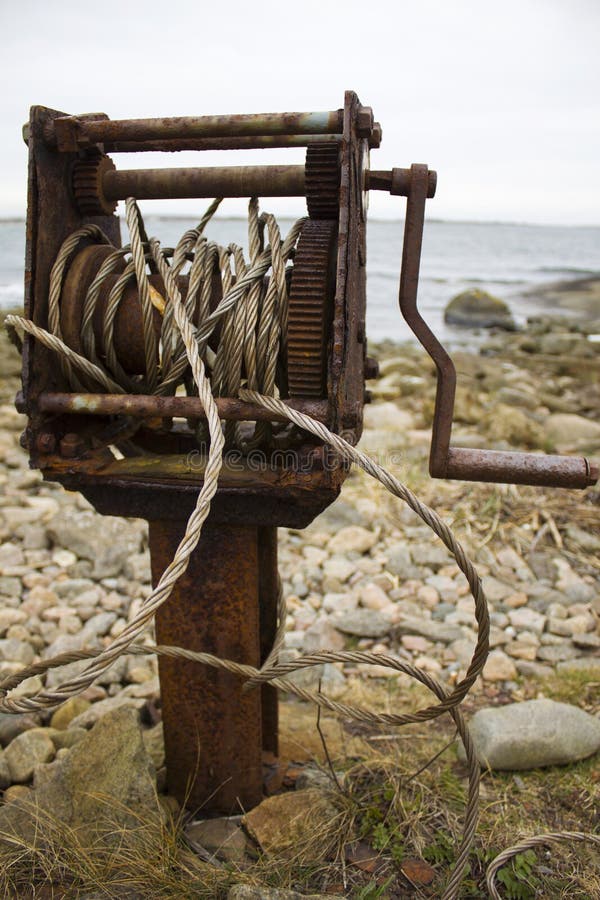 Old Rusty Winch for Pulling Boats Out Stock Image Image of send, pulling 196152261