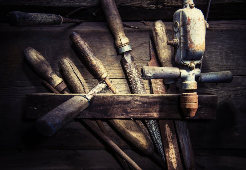 Old and Rusty Wood Hardware Stock Image Image of instrument, wooden