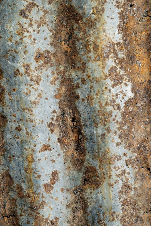 Old Rusty Zinc Wall Panel with Rusty Texture for Background, Rusted