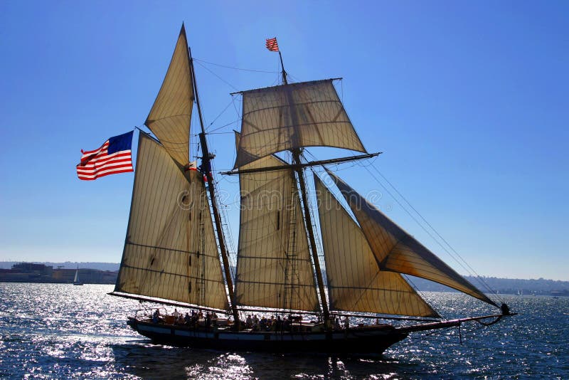 Old Sailboat stock image. Image of water, blue, boat ...